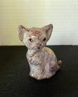 Rare Vintage Cat Figurine Japan - Pale Pink   Gold Speckled - Red Clay - 3    Cute