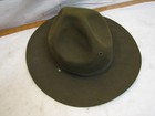 Vintage Boy Scouts Of America Olive Drab Green Felt Leader Hat Park Ranger 6-3 4