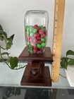 Handmade Wooden Candy Dispenser With Glass Mason Jar Jelly Beans Nuts Gumballs