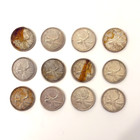 Lot Of 12 80  Junk Silver Canadian Quarters 1 8 Total Oz