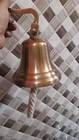 Nautical Hanging Bell Antique Brass Ship Big Wall Mounted Bracket