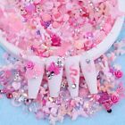 300pcs Nail Art Charms Kit over 100pcs Mixshape Resin Nail Gems And 100pcs-pink