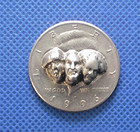 1996 Kennedy Half Dollar Three Stooges Pop Out Repousse Coin
