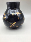 Robert Rivera 1993 Hand Painted Golden    dragon Flys    On Black Gourd Signed
