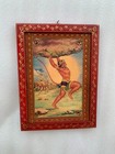Old Picture Frame Hanuman  Wall Hanging  Wall Art Decor Painted Frame - 9 X 12 