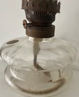 Antique 23    Large Glass Hurricane Lamp 1800   s Brass Monogram