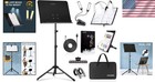 6-in-1 Portable Music Stand With Light   Carry Bag - Adjustable Height   Durable