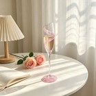 Set Of 2 Glitter Floral Champagne Flute Hand Decorative Toasting Glass Gift