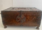 Vintage Handmade Wooden Box Treasure Chest Solid Wood And Metal Box