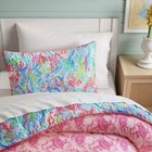 Pottery Barn Kids Lilly Pulitzer Mermaid Cove Comforter Twin Cotton Reversible