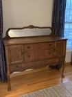 Antique 3 Drawer 2 Cabinet Buffet With Small Top Mirror