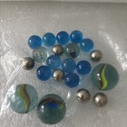 Mixed Lot Glass Toy Marbles Assorted Sizes   Colors In Plastic Bag