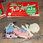 Vintage Walco Press-on Felt Applique Kits W sequins   Beads Christmas Lot X 5