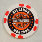 Beartooth Harley-davidson Wide Print White   Red Poker Chip Billings  Montana