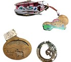 4 Wyoming Christmas Ornaments Jackson Hole  Togwotee  Horse Rider  Fishing Boat