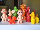 Vtg Lot Plastic Blow Mold Carnival Fair Prizes - Poodles  Esso Tiger  Topo Gigio