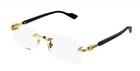 Gucci Gg1221o 001 Rectangular Squared Metal Gold Black 56 Mm Men s Eyeglasses