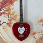 Red Daisy Rock Electric Guitar Chrome Plated Hardware 6 Strings Heart-shaped
