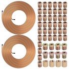  2 Sets 25 Ft 1 4  Brake Line Tubing Assortment Kit With 54 Copper 0 25 Inch