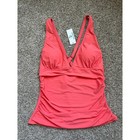 Nwt Beachsissi Coral V-neck Tankini Swim Top - Size Xl