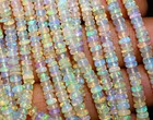 Aaa Natural Ethiopian Opal Smooth Rondelle Gemstone Beads 4-5mm Jewelry Making
