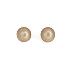 Vintage Portuguese 19k Yellow Gold Stud Earrings Buttons Satin Finish