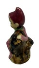 Vintage Pink Pixie Elf Salt Shaker Japan On Brown Tree Trunk Ceramic 1950   s