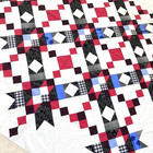 Double Arrow Cotton Fabric Queen Size Patchwork Quilt Top topper morandi Color