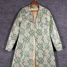 Vintage 60s Hanson Hong Kong Silk Blue Gold Brocade House Coat Dress Embroidered
