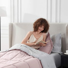 5 Piece Twin Comforter Set     Blush Pink Reversible Bed In A Bag     Complete Twin 
