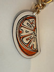 Coach Orange  Gold  Snap Valet Key Fob Ring Bag Charm
