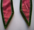 Odd Fellows Vintage Woman s  Rebekah Collar Sash Pink   Green Velvet Gold Ribbon