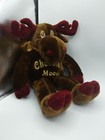 Dan Dee Chocolate Moose 18  Ebroidered Red Accents Gold Bow Plush 