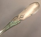 Decorated Heller Coin Silver Soup Ladle-12 1 4 