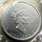 2002 Canada Elizabeth Ii 5 Dollars 9999 Silver Maple Leaf 1 Oz Coin  45