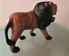 Antique Carved Wooden Lion 12    Long 10    Tall