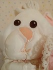 Vintage Fisher-price Puffalumps White Bunny Rabbit Pink Heart Valentine Plush
