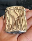 Antique Art Deco English Sterling Silver Vesta Case Match Safe Birmingham 1925