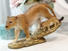 Safari African Lion Queen Lioness With Cub Family Statue 11 l Animal Collectible