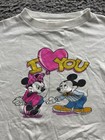 Vtg 70s Disney Mickey Minnie Mouse T Shirt Yellow Ringer Fl Thin Single Stitch