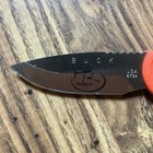 Buck 673 Rmef Fixed Blade Hunting Knife Blaze Orange Handle With Sheath Usa
