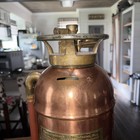 Vintage Fire Extinguisher Badger s Brass Copper Boston Mass Fire  Bank  Empty