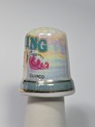 Wyoming Travel Souvenir Thimble Iridescent Ceramic By Lipco