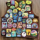 Vtg Girl Scouts Brownie Vest Early 2000s Over 80 Patches Usa Size Medium