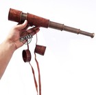 Antique Brass Telescope Leather Pirate Spyglass Scope Vintage Sailor Gift Pirate