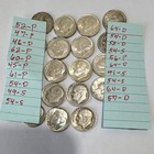 Roosevelt   Mercury Silver Dimes Lot 20  90  10c Business Strike 1941-1964 P d s