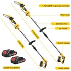 2 In1 Cordless Pole Saw Brushless Mini Chainsaw For Tree Trimming W  2 Batteries
