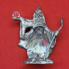 Vtg Spoontiques M636 Pewter Wizard Crystal Body Holding Crystal Fireball   Staff
