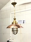 Nautical Style Marine Solid Brass Antique Ship Hanging Light With Copper Shade