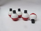  1  Fishing Float Snap-on Round Floats Bobbers Red White Lot Of 5 Bobbers  New